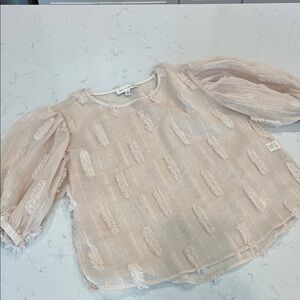 Elegant Sheer Blouse with Textured Design